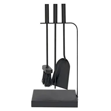 JVL Belmont Contemporary Fireside Companion Curve Tool Set – Black, Steel