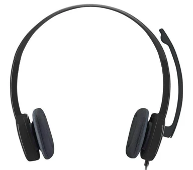 Logitech H151 Stereo-Headset mit Mikrofon, anpassbares Mikrofon mit Geräuschunterdrückung, Inline-Lautstärkeregler und Stummschalter am Kabel, 3,5-mm-Klinkenanschluss, PC/Mac/Laptop/Tablet/Smartphone