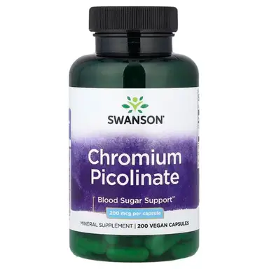 Swanson Chromium Picolinate Blood Sugar Support 200mcg Capsules - 200 Capsules