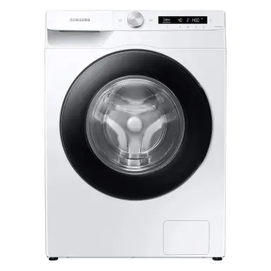 Samsung WW90T504AAWCS2 Waschmaschine, 9 kg, 1.400 U/min, Extra energiesparend, EEK: A (-10 %), AI Ecobubble, AI Control, SmartThings App und AI Energy Mode, Hygiene-Dampfprogramm, Weiß [Energieklasse A]