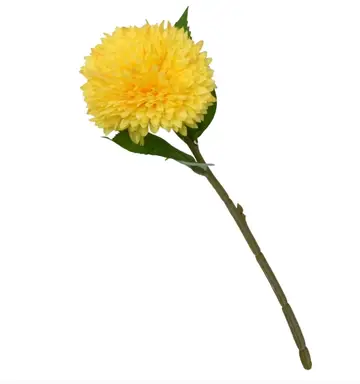 Candlelight Artificial Chrysanthemum Flower Stem Yellow 42cm