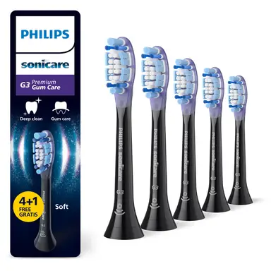 Philips Sonicare G3 Premium Gum Care Replacement Toothbrush Heads – Soft, Adaptive Cleaning for Gums, 5 Pack – HX9055/88