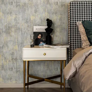 Murgall Non-Adhesive Industrial Style Wallpaper Light Gray 44x600cm 1 Roll