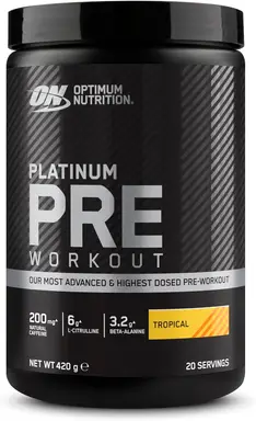 Optimum Nutrition Platinum Pre Workout Performance Tropical Powder Flavour - 420g