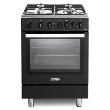 DeLonghi DSC 626G-1 BL 60cm Gas Single Oven Cooker, Matt Black, A Rated