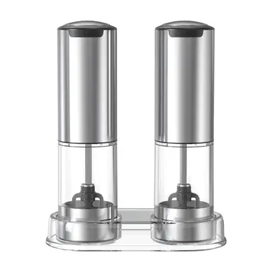 Lot de 2 Moulins à Sel et Poivre Électriques Cuisync KYMQ-37A-H-BS - Capacité 95ml, Acier Inoxydable & Matière ABS