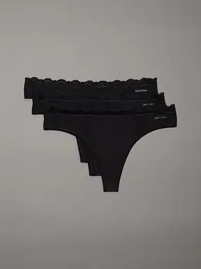 Calvin Klein Unterwäsche String-Tanga 3er-Pack Schwarz M