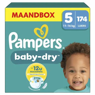 Pampers Baby-Dry Luiers Maat 5 – Maandbox 174 Luiers