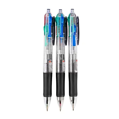 M&G Multicolor Ballpoint Pens, 3pcs 4-In-1 Colored Retractable Roller Ball Pens Fine Point 0.7mm, Assorted 4-Color Ink Ball Point Pens Bulk Smooth Writing for Office Supplies School Women Men