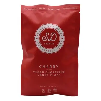 SweetDoughThings Cherry Sugar-Free Christmas Candy Floss Pouch 12g