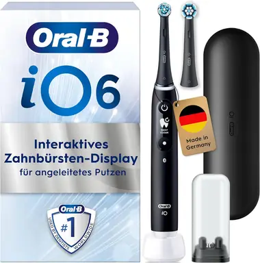 ORAL-B iO6 - Elektrische Zahnbürste - Schwarz Smart Drucksensor 3D Reinigung