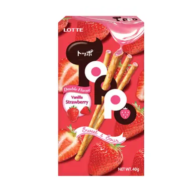 LOTTE Toppo Biscuit Sticks with Strawberry Filling 40g