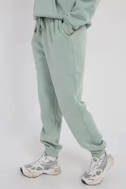 Third Avenue High-Rise Relaxed Fleece Joggers, Mineral Green, M Size