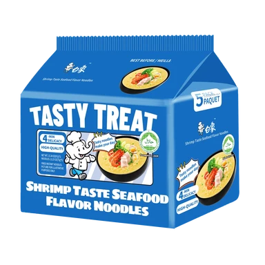 Bai Xiang - Nouilles au goût de crevettes et de fruits de mer (5 pièces) 435g