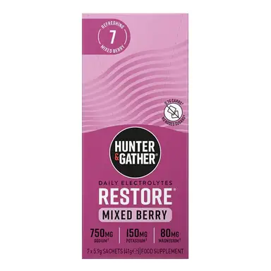 HUNTER & GATHER Restore Electrolytes Berry Hydration Support Sachets Flavour - 7 Sachets