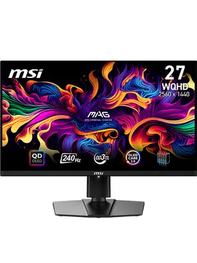 MSI MAG 271QPX QD-OLED E2 Gaming Monitor 26,5 Zoll WQHD – Panel 2560 x 1440 Quantum Dot OLED, 240 Hz/0,03 ms, 99% DCI-P3, ΔE≤2, DisplayHDR True Black 400 – DP 1.4a, HDMI™ 2.1, USB Type-C C