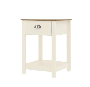 Galano Lexington Nachttisch mit 1 Schublade - 42 x 35 x 58,2 cm, beige Schlafzimmermöbel