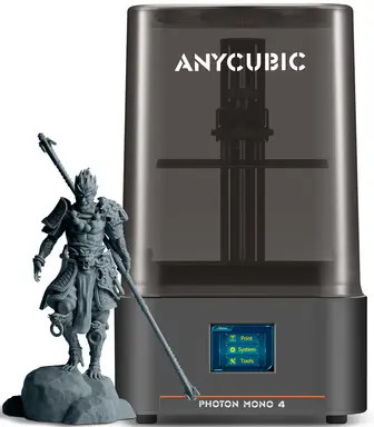 ANYCUBIC JB Version Photon Mono 4 10K Imprimante 3D à résine, écran LCD monochrome de 7 pouces, source lumineuse matricielle LighTurbo, impression haute vitesse jusqu'à 70 mm/h, volume d'impression de 153,4 × 87 × 165 mm