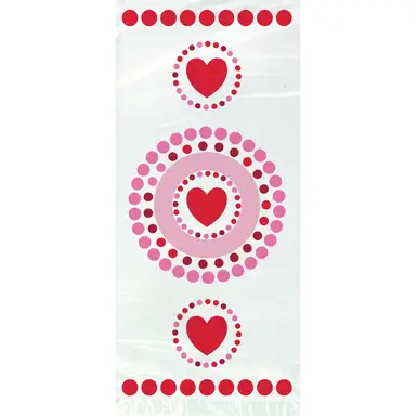 Unique Party Cellophane Radiant Hearts Party Bags, 20 Pack