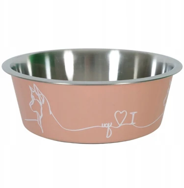 LOVE VOERBAK HOND ROZE 21CM 1,7LTR