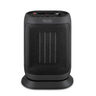 De'Longhi Capsule You & Me Ceramic Fan Heater – 2000W, Oscillating Base, Remote, 24h Timer, ECO – Dark Grey, HFXR40T20.G