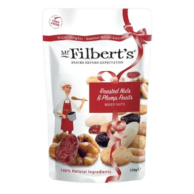 Mr Filberts Roasted Nuts & Plump Fruits Christmas Mixed Nuts 150g