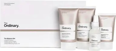 The Ordinary The Balance Set 4 stuks (squalaan reiniger 50 ml/salicylzuur 2% masker 50 ml/niacinamide 10% + zink 1% 30 ml/natuurlijke hydraterende factoren + HA 30 ml)