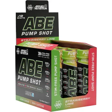 Applied Nutrition ABE Pump Pre Workout Stim Free Shot Strawberry Lime Flavour - 12 x 100ml