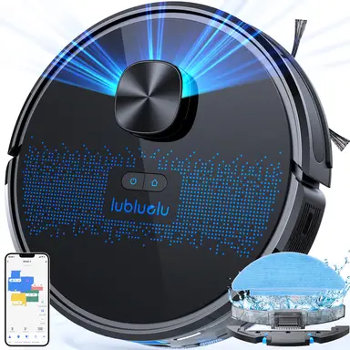 Lubluelu Robot Vacuum Cleaner with Wiping Function 2-1, 4000Pa Vacuum Cleaner Robot Laser Navigation with 5 Cards, 55 dB Robot Vacuum Cleaner with App Control, Ideal for Pet Hair, Carpets, HardLubluelu+SL60D+Robot Vacuum Cleaner