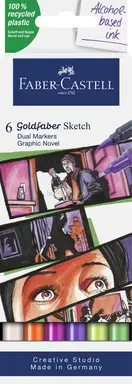 Sketchmarker Faber-Castell Goldfaber etui 6 stuks Graphic Novel op alcoholbasis