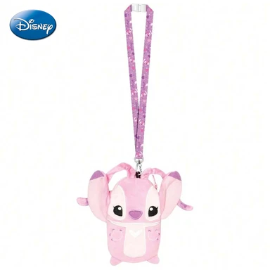 1pc Disney Angle Plush Lanyard Pouch Officially Licensed Cute Soft Plush Themed Movies Anime Peripheral Hanging Phone Storage Bag Gift