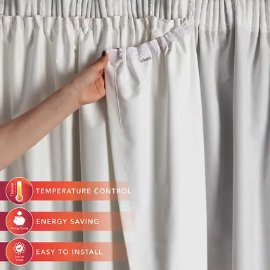 Furn Essentials Pencil Pleat Curtain Lining Thermal W:163xL:221cm for W:168xL:229cm Curtains