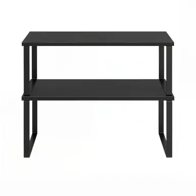 SONGMICSHOME Gewürzregal, 2er Set Küchenregal, Küchenaufbewahrung, stapelbar, schwarz