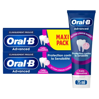ORAL-B - Dentifrice protection avancée sensibilité - Lot de 2 x 75 ml