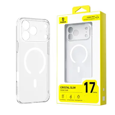 Baseus Crystal Slim Magnetische Handyhülle für iPhone 17 Pro Transparent