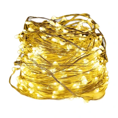 SALCAR Guirlande Lumineuse Noël à 10M 100 LED et à piles en fil de cuivre pour éclairage intérieur et extérieur, chambre, décoration de mariage, fête, décoration d'arbre (Blanc chaud)