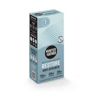HUNTER & GATHER Restore Electrolytes Unflavoured Hydration Support Sachets Flavour - 7 Sachets