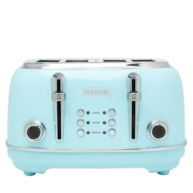 Haden Heritage 4 Slice Retro Toaster, Stainless Steel, Turquoise - 194244