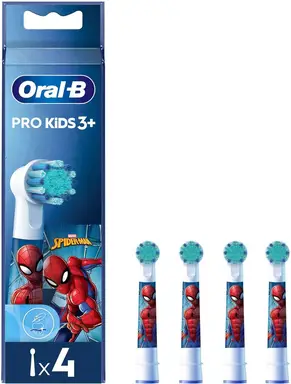 Oral-B Pro Kids Spiderman Elektrische Tandenborstelkoppen 4 Pack Zachte Borsteling