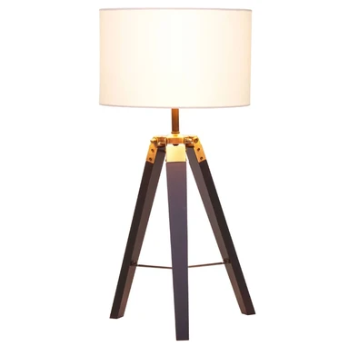 Interiors by Premier Table Lamp Malvern Pine Tripod Black/Cream H:66cm