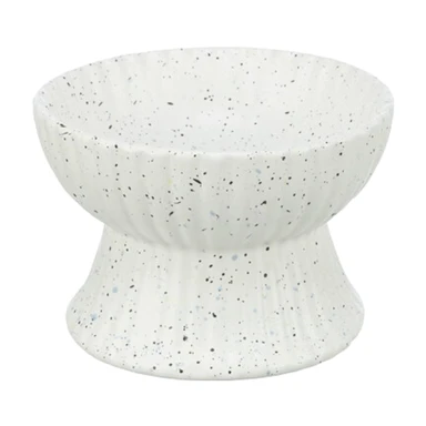 TRIXIE Keramiknapf erhöht für Katzen weiß gesprenkelt 370 ml Ø 14 cm
