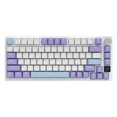 Ajazz AK820 Pro 75%-mechanische Tri-Mode-Tastatur, US-QWERTY-Layout, Gasket-Mount, kabelgebunden/Bluetooth/2,4 GHz, TFT-Display, RGB-Hintergrundbeleuchtung, Hot-Swap-fähig, schalldämpfender Schaumstoff, PBT-Tastenkappen, kompatibel mit Windows/Mac/PC, Gift Switch Purple