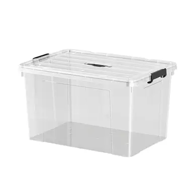 Thick Clear Plastic Storage Box 4 Pack 51x39x27cm