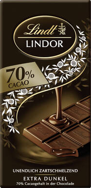 Lindt LINDOR Tafel 70%, 100 g