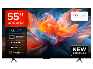 TCL 55T8C 55-inch 4K Ultra HD 144Hz Gaming Smart TV, AI Voice Control, HDR10+