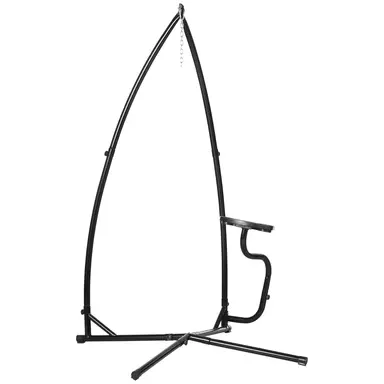 Outsunny Hammock Chair Stand Only Construction Heavy Duty Metal C-Stand for Hammock Chair Porch Swing Indoor or Outdoor Use