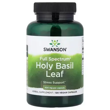 Swanson Holy Basil Stress Support 400mg Capsules - 120 Capsules