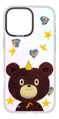COMMA Canvas Series Magnetic Phone Case - iPhone16 - Starry Bear