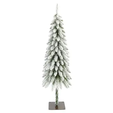 Daisy Darcy 5ft Slim Flocked Tree with Flat Metal Base