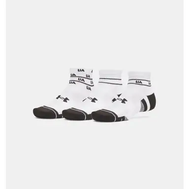 Under Armour Performance Tech Unisex 3-Pack Quarter Socks - White